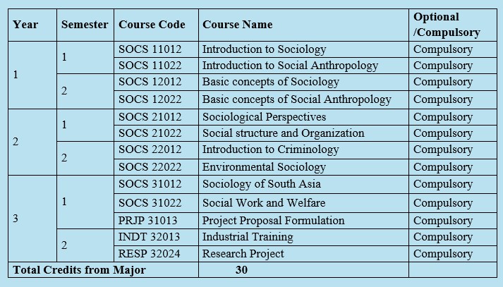 Bachelor Of Arts In Sociology – Department Of Social Sciences