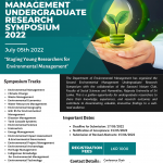 The Second Environmental Management Undergraduate Research Symposium (EMURS-RUSL) -2022